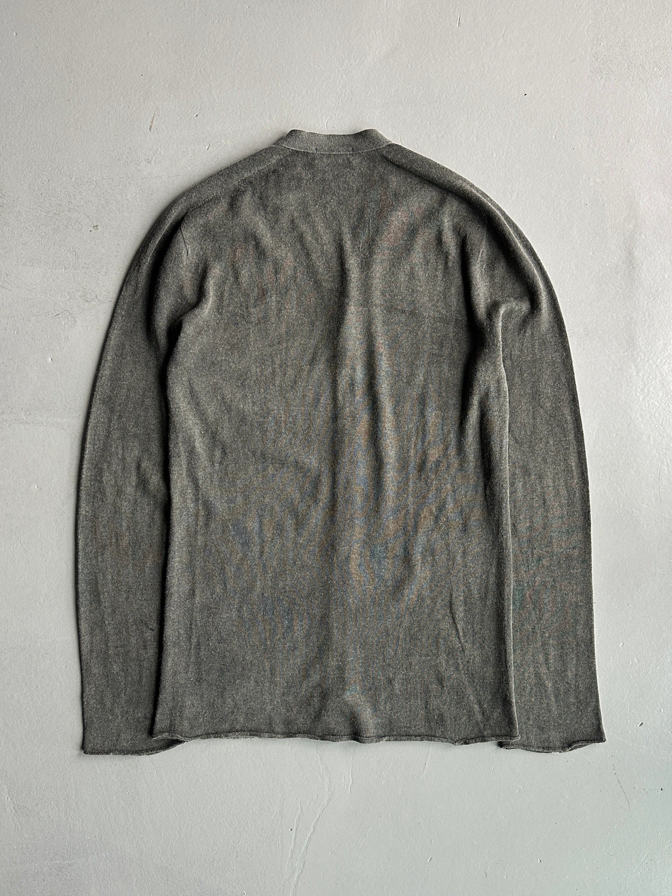 YOHJI YAMAMOTO Y's - 1980s REVERSIBLE BLEACHED LONG CARDIGAN