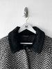 VERSUS VERSACE BY GIANNI VERSACE - early 1990s HERRINGBONE COAT WITH FUR COLLAR