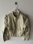 2000s CROP FIT BIKER LEATHER JACKET