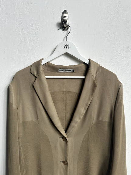 ISSEY MIYAKE - early 2000s DOUBLE LAYER MESH LONG BLAZER