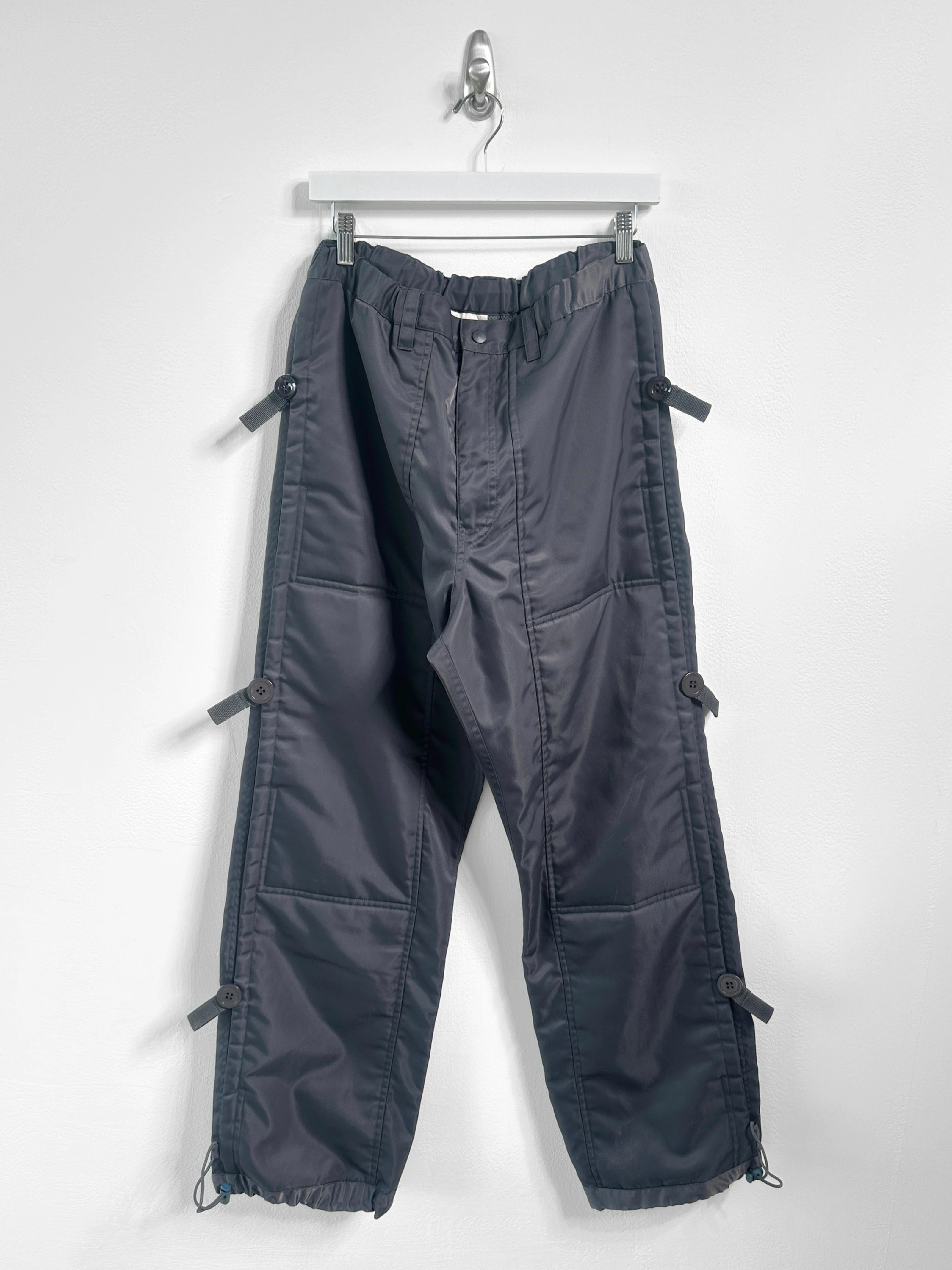 FINAL HOME - early 2000s TECHNICAL TROUSERS WITH SIDE BUTTON DETAILS