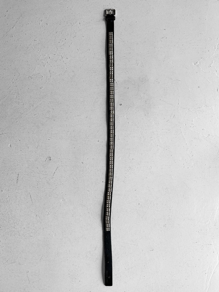 ITALIAN LABEL 2000s LEATHER BELT WITH PYRAMID STUDS