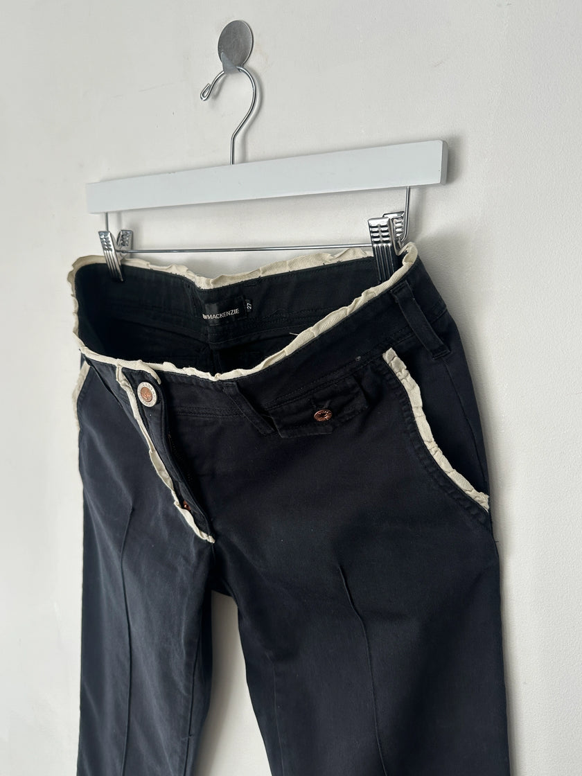 ANDREW MACKENZIE - early 2000s LOW RISE TROUSERS WITH CONTRASTING TRIM DETAILS