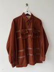 ISSEY MIYAKE HAI - 1980s CORDUROY SHIRT WITH DETACHABLE POUCH POCKETS