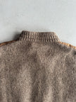 1980s CHUNKY KNIT PANELED JACKET WITH OVERSIZED LEATHER POCKETS
