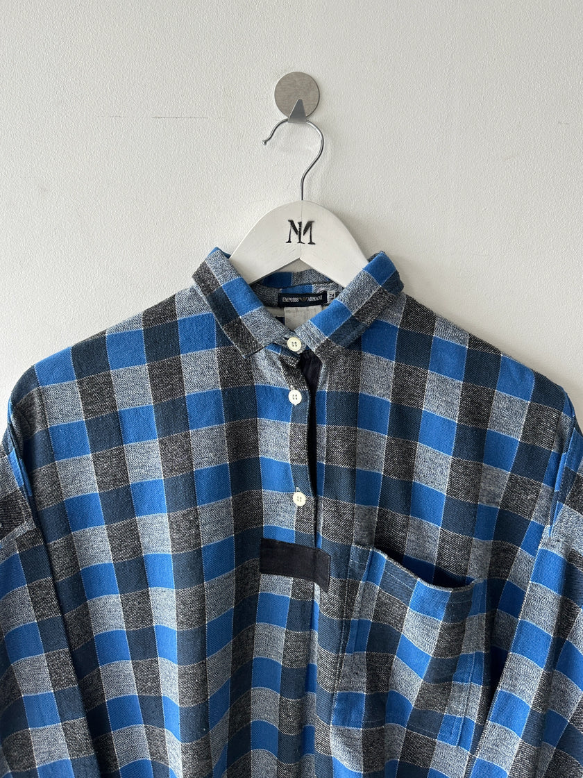 EMPORIO ARMANI - 1980s BOXY FIT CHECKED BLOUSON