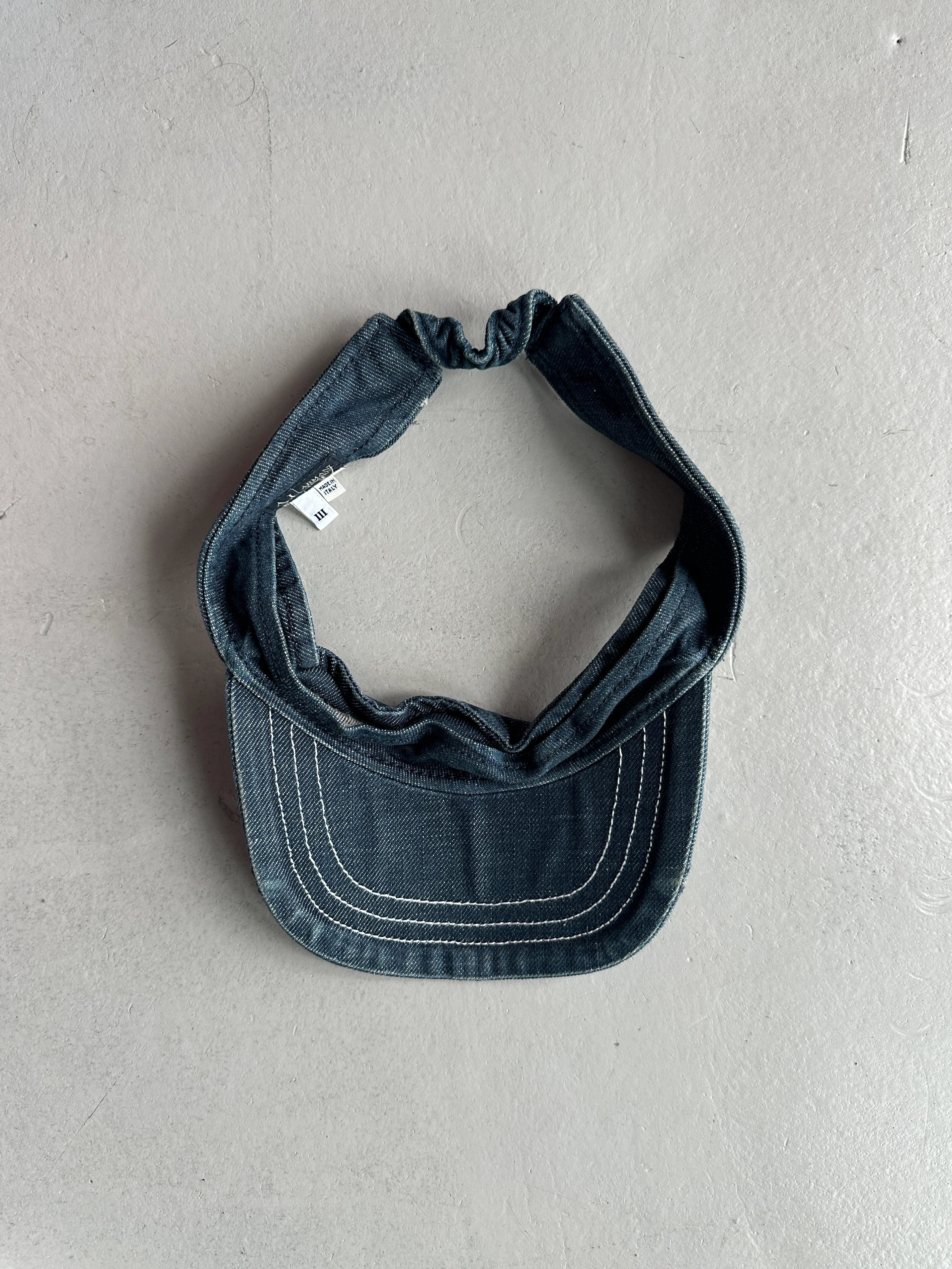 ARMANI JEANS- 1990s 2 IN 1 VISOR DENIM HAT
