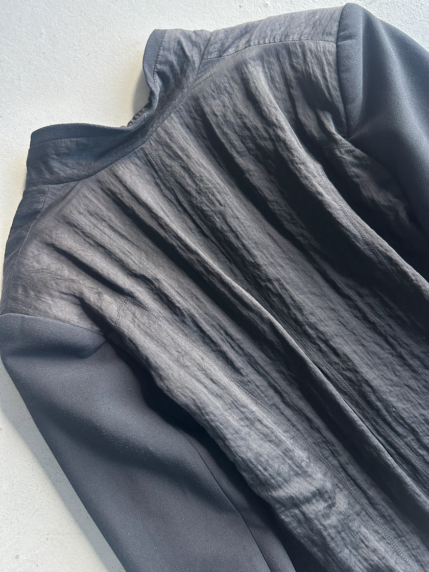 HELMUT LANG - early 2000s COLLARLESS BOXY FIT BLAZER