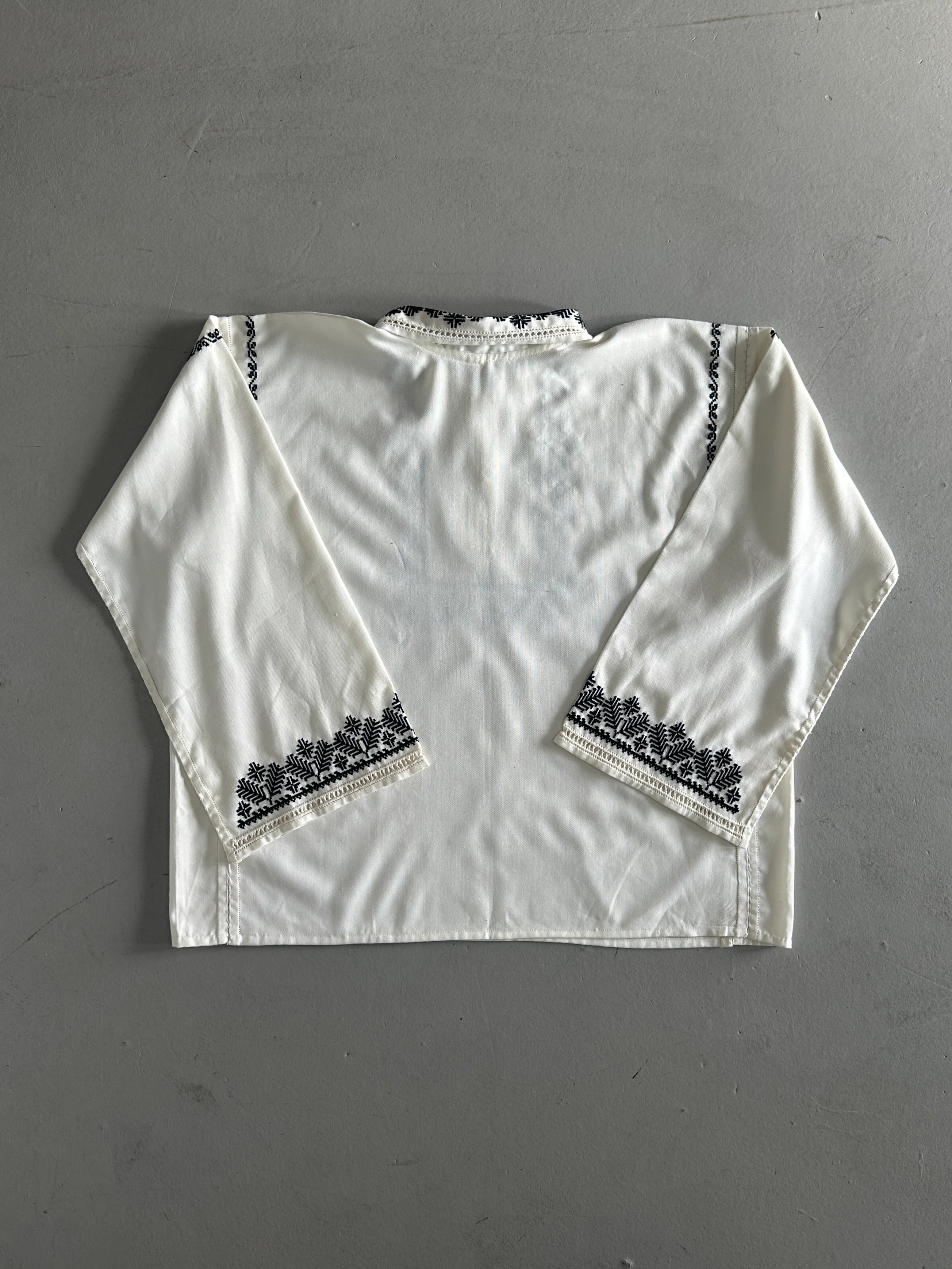 1970s EMBROIDERED WIDE SLEEVE TUNIC SHIRT