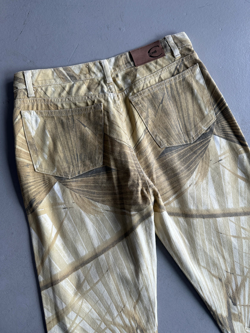 JUST CAVALLI - 2000s HIGH WAIST ABSTRACT PRINT TROUSERS