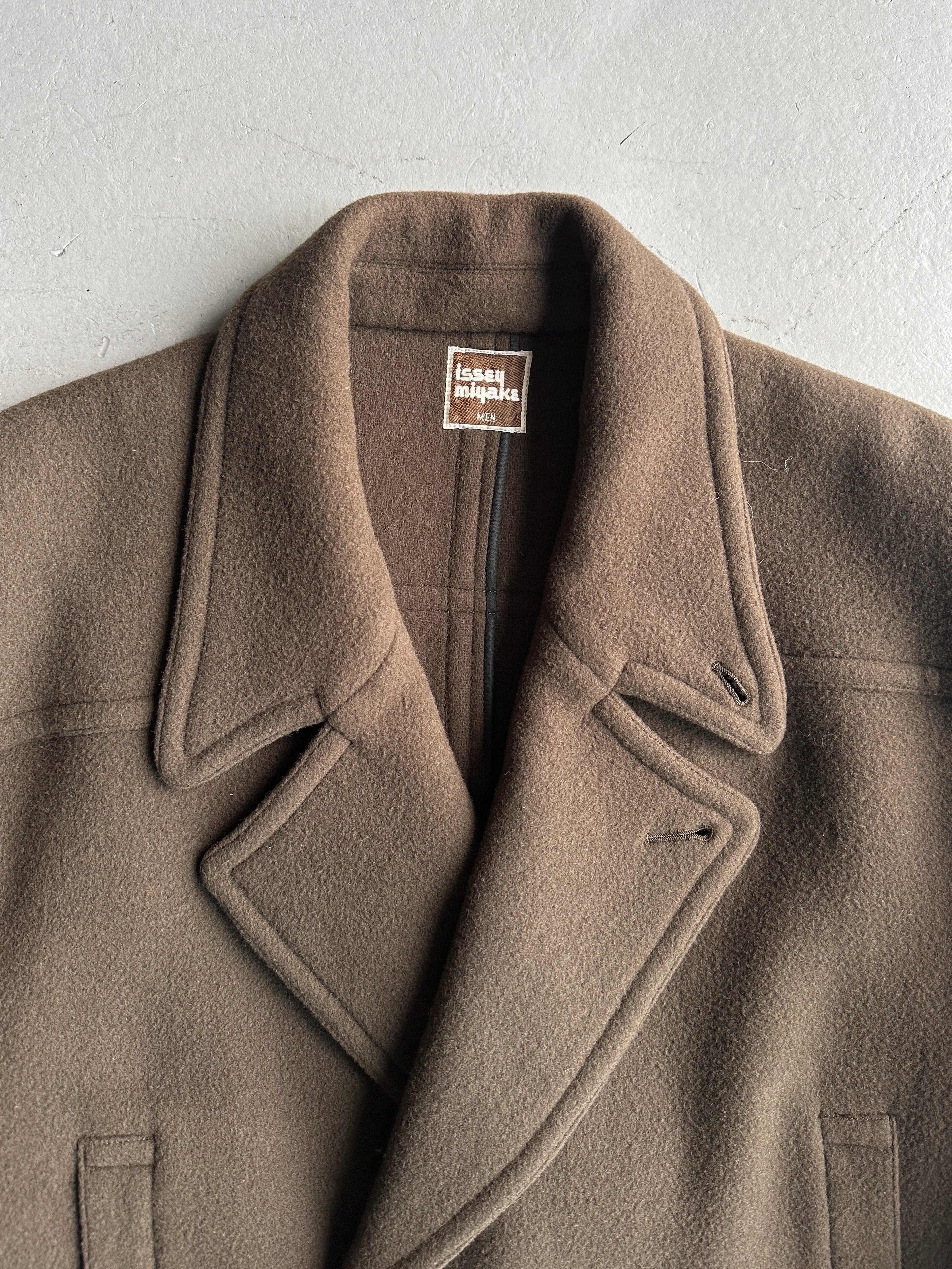 ISSEY MIYAKE MEN - F/W 1983 THREE WAYS COLLAR WOOL PEACOAT