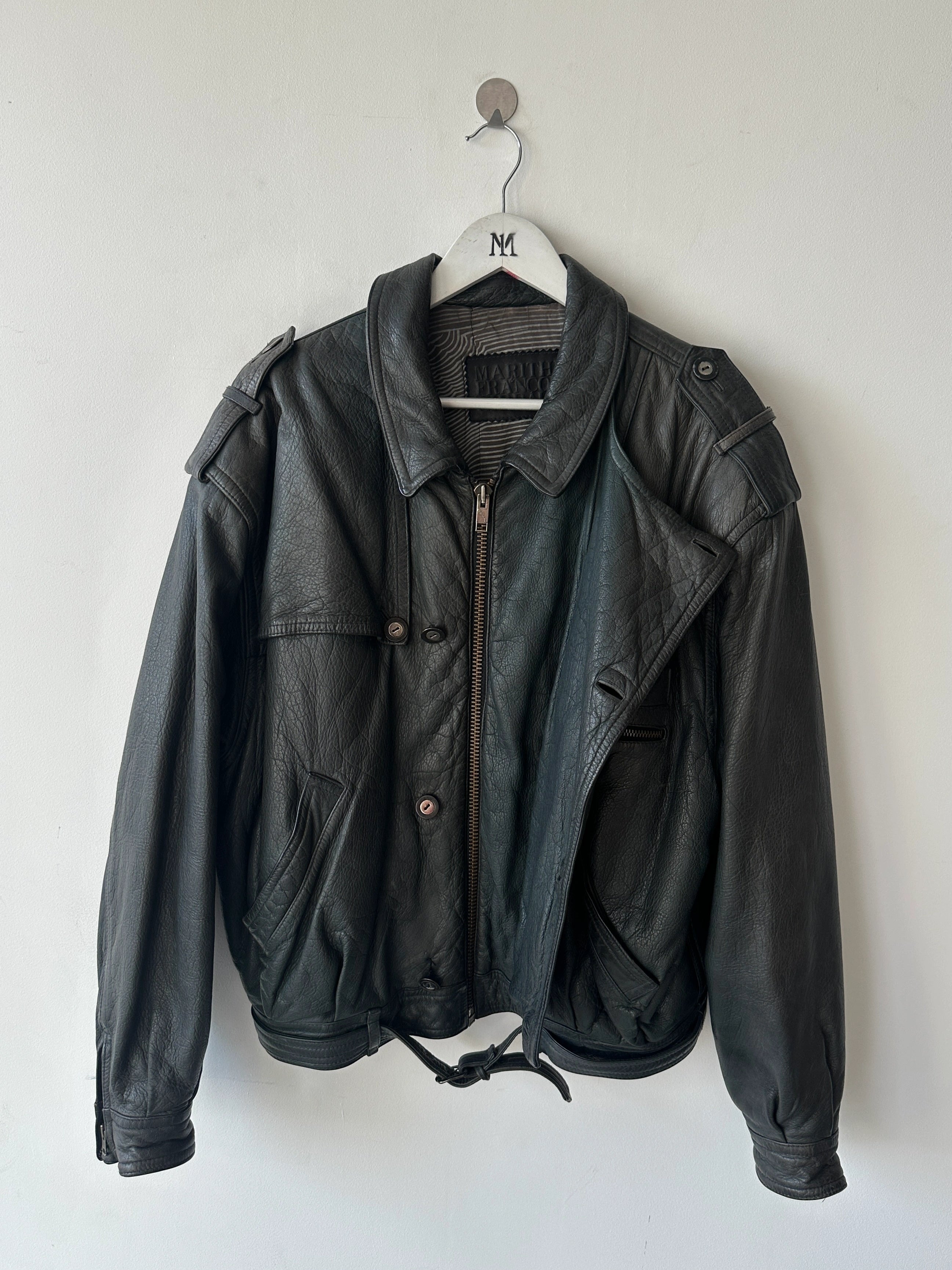 LES MILLÉSIMES DE MARITHÉ & FRANÇOIS GIRBAUD - early 1990s LEATHER BOMBER JACKET