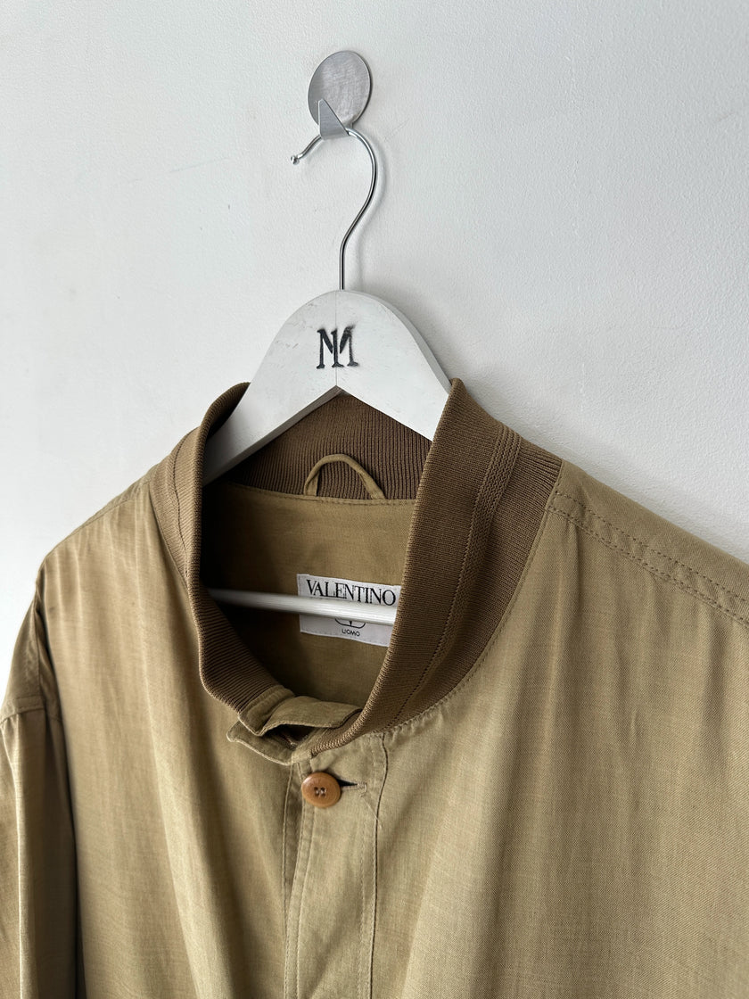 VALENTINO - 1990s LINEN BOMBER JACKET