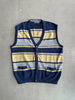 1980s JACQUARD PRINT KNIT CARDIGAN VEST