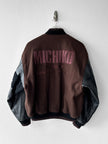 MICHIKO KOSHINO - 1990s BOMBER JACKET WITH CONTRASTING SLEEVE AND DETACHABLE POUCH POCKET