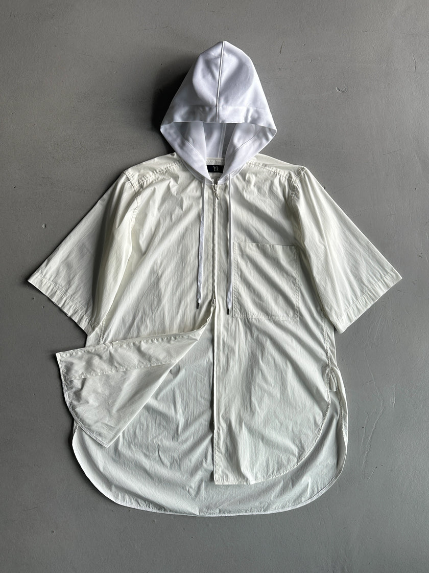 YOHJI YAMAMOTO Y's - S/S 1995 ASYMMETRICAL ZIP UP HOODED SHIRT