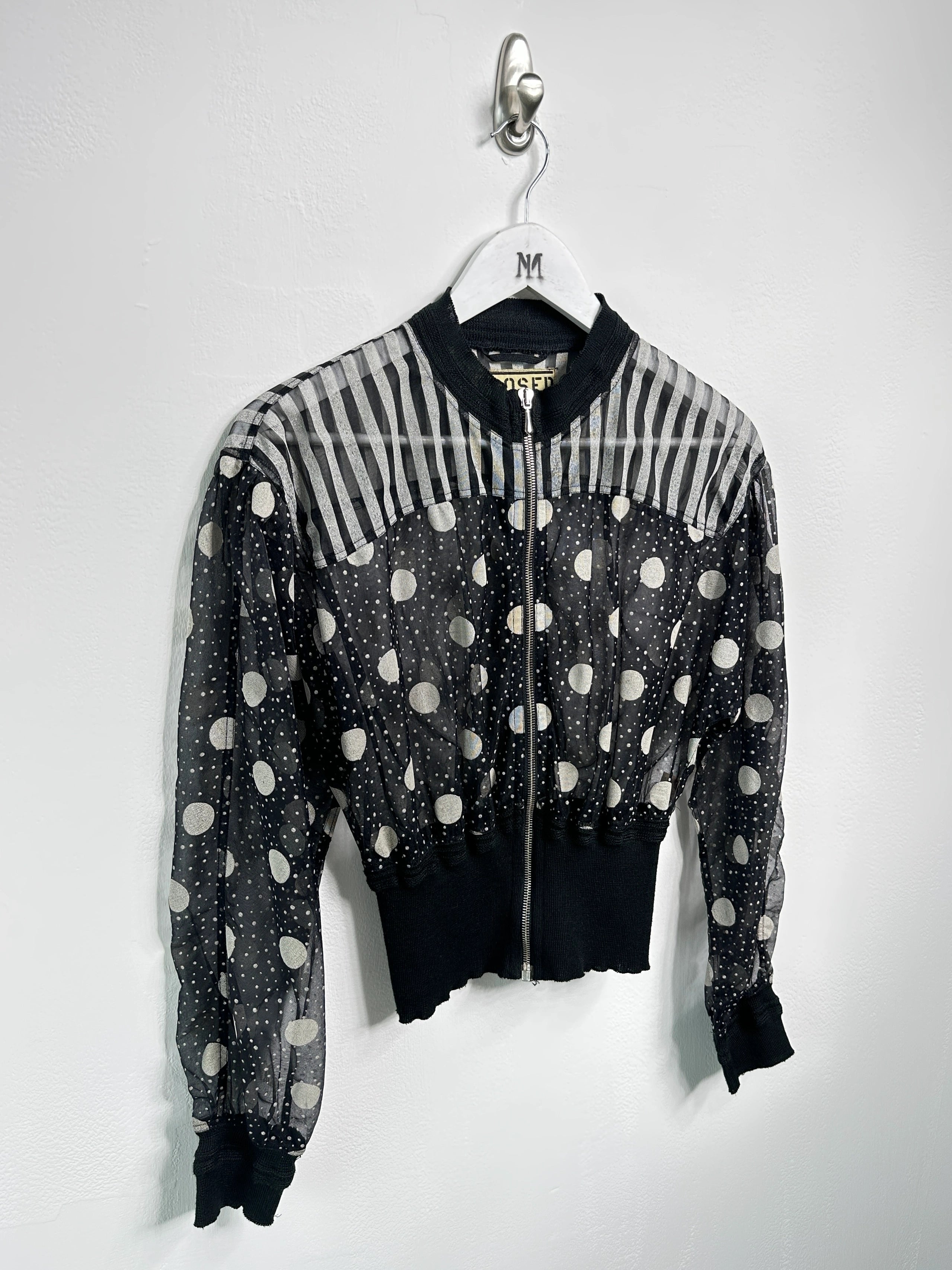 MARITHÉ + FRANÇOIS GIRBAUD x CLOSED - 1980s PANELED WAIST SHEER ZIPPED JACKET