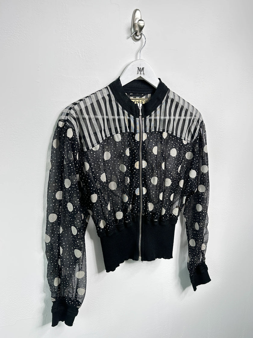 MARITHÉ + FRANÇOIS GIRBAUD x CLOSED - 1980s PANELED WAIST SHEER ZIPPED JACKET