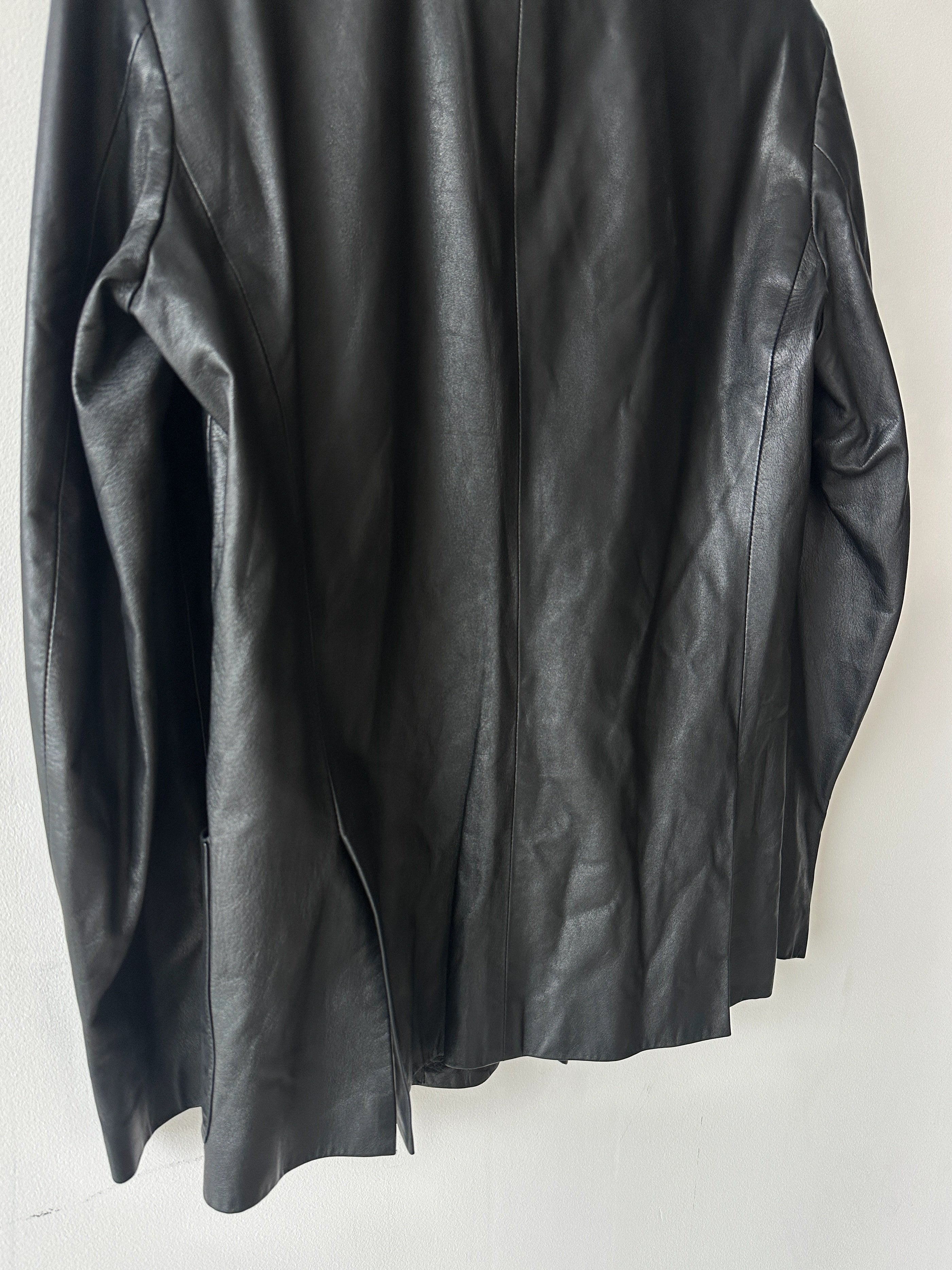 MASAKI MATSUSHIMA - 2000s SAMPLE LEATHER BLAZER