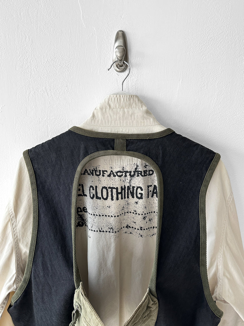 DIESEL - 1980s 2 in 1 BOMBER JACKET WITH LAYERED ZIPPED VEST
