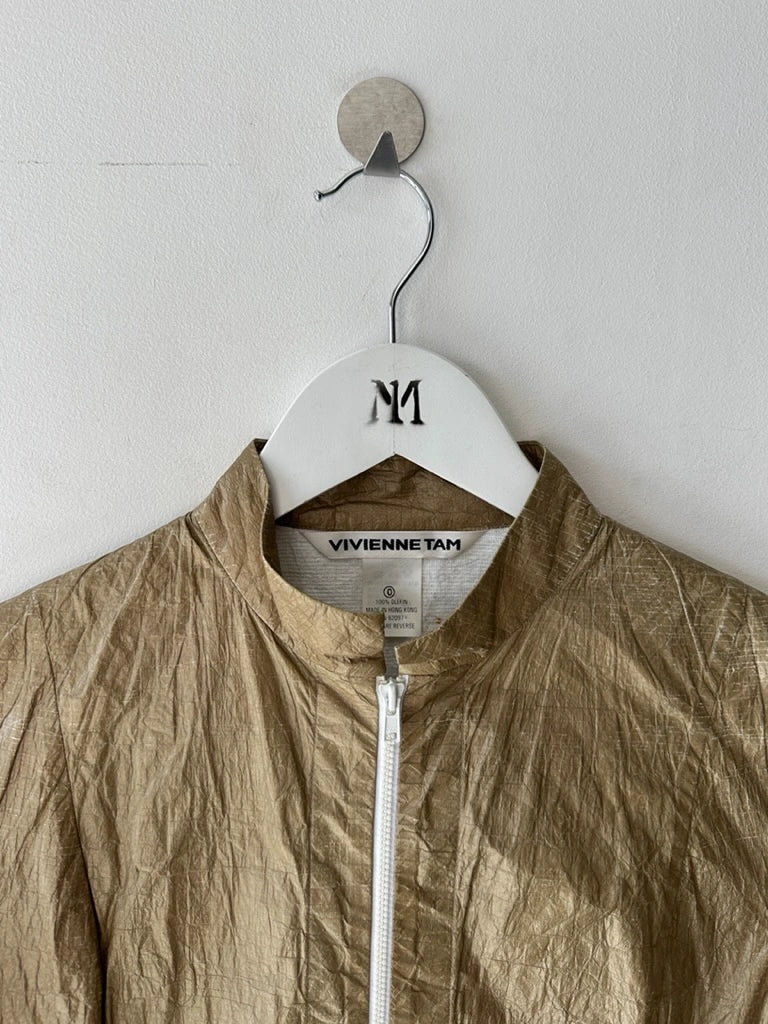 VIVIENNE TAM - S/S 1999 PAPER TEXTURE CRINKLED LIGHT JACKET