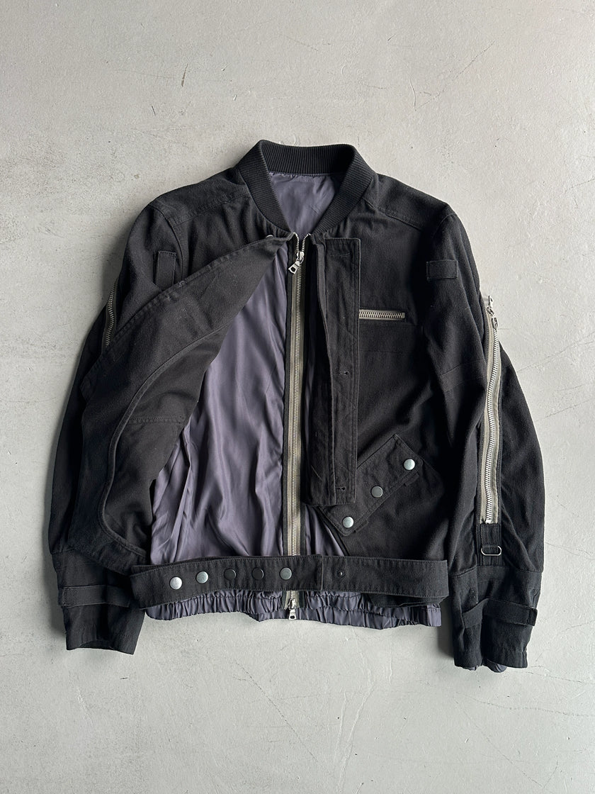 DRIES VAN NOTEN - F/W 2014 LAYERED JACKET WITH ZIP RUNNING FROM SLEEVE TO BACK