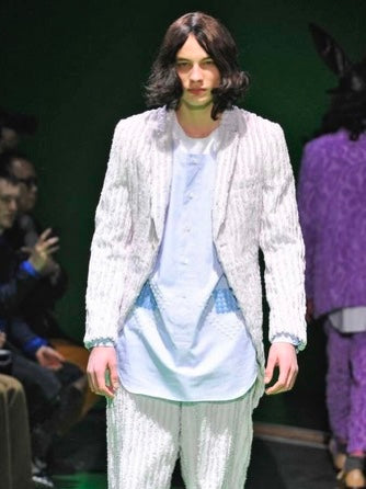 COMME DES GARÇONS HOMME PLUS - A/W 2013 EMBROIDERED STRIPED TUNIC