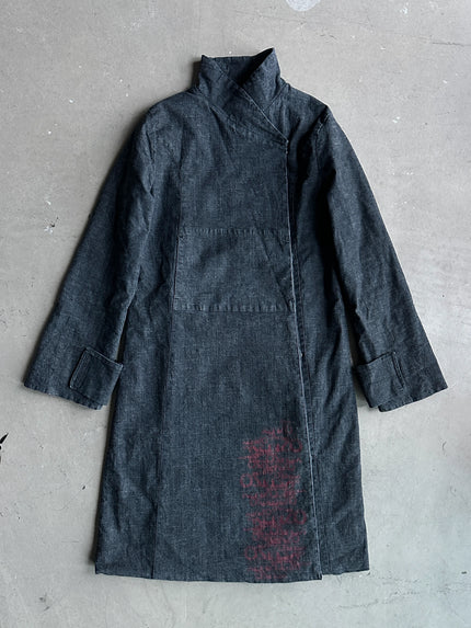 KENZO - 2000s LONG KIMONO DENIM TRENCH COAT