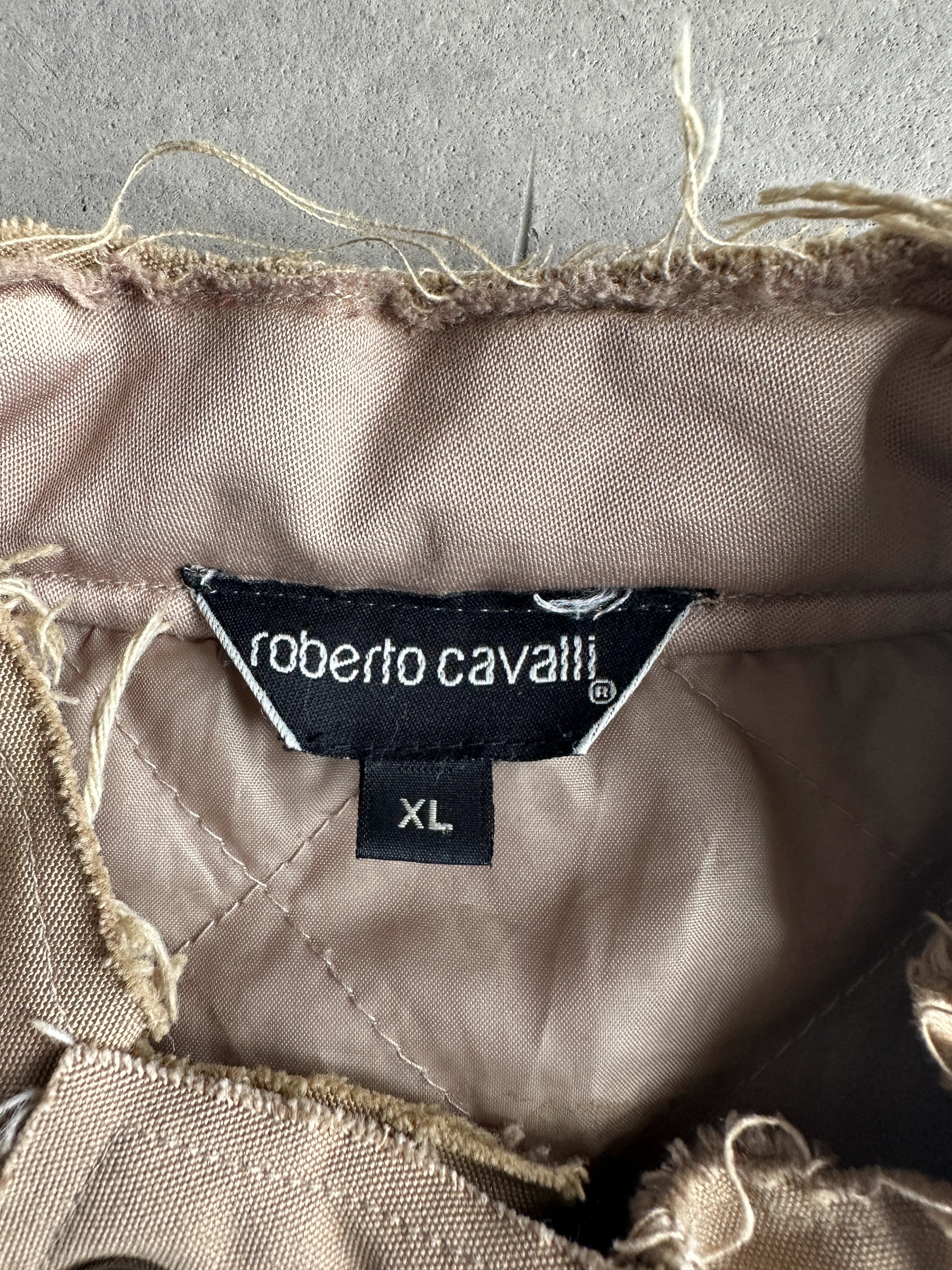 ROBERTO CAVALLI - 2000s BOMBER JACKET WITH FRAYED DETAILS