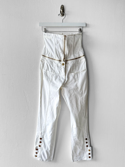 JIMMY TAVERNITI - 1990s CROPPED TROUSERS WITH ZIP OFF WAIST PANEL