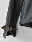 HIROKO KOSHINO - late 1990s PINSTRIPED BLOUSE WITH CASCADING RUFFLE DETAIL