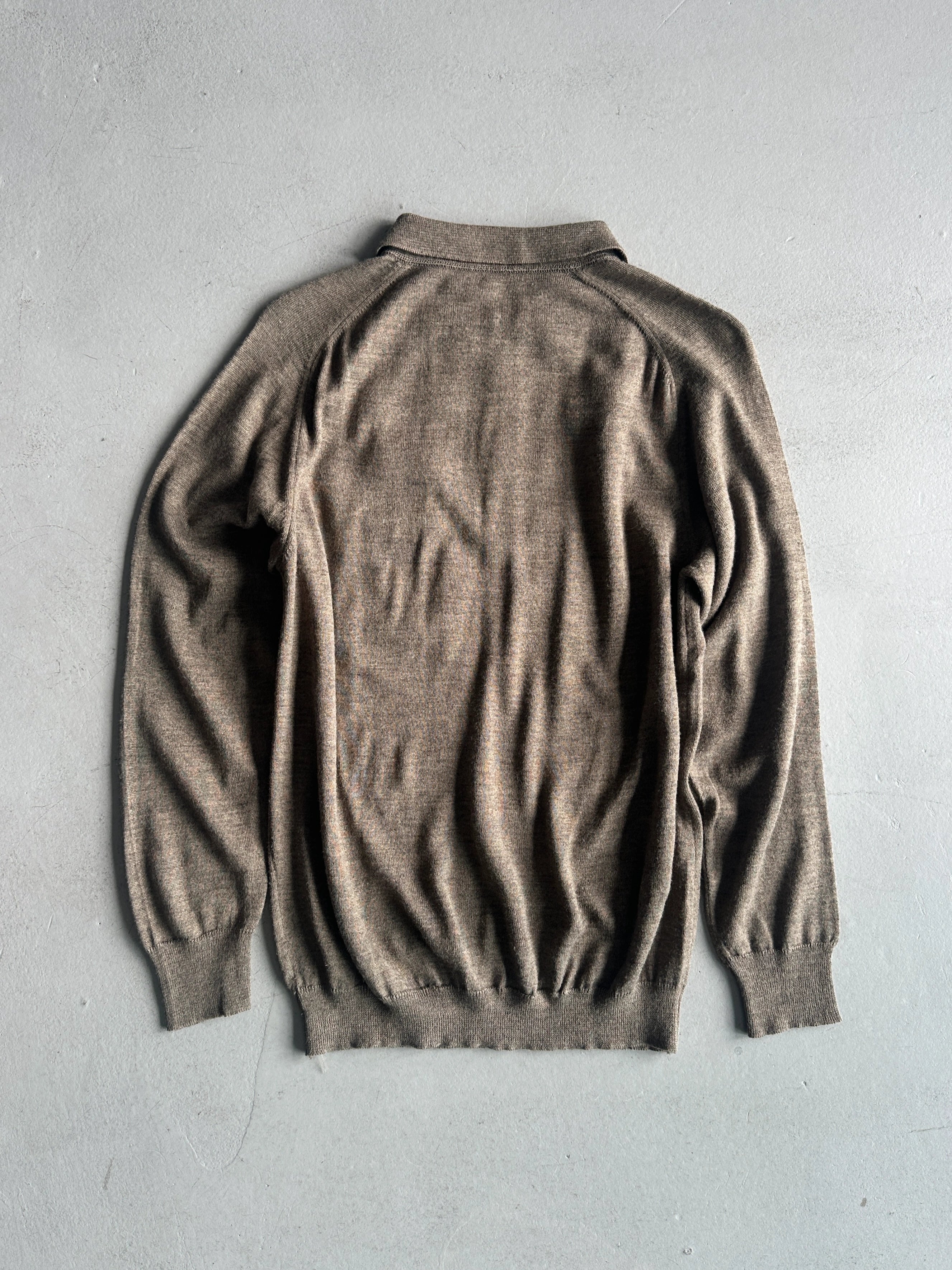 1980s LONG SLEEVE POLO KNIT TOP