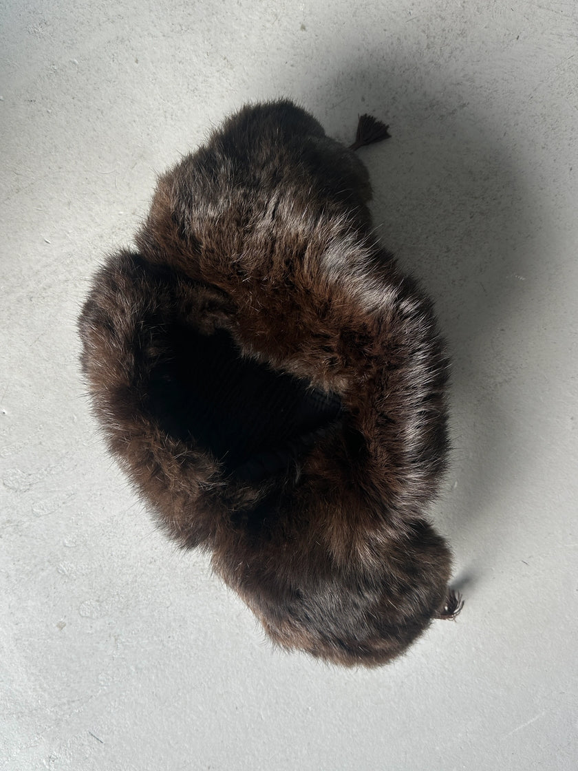 1980s OVERSIZED TRAPPER FUR HAT