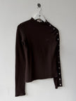 EMPORIO ARMANI - 2000s METAL BUTTON SLEEVE CROP FIT JUMPER