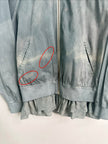 YOHJI YAMAMOTO Y'S - 1990s DYED BOMBER JACKET WITH SILK HEM AND BACK DETAIL
