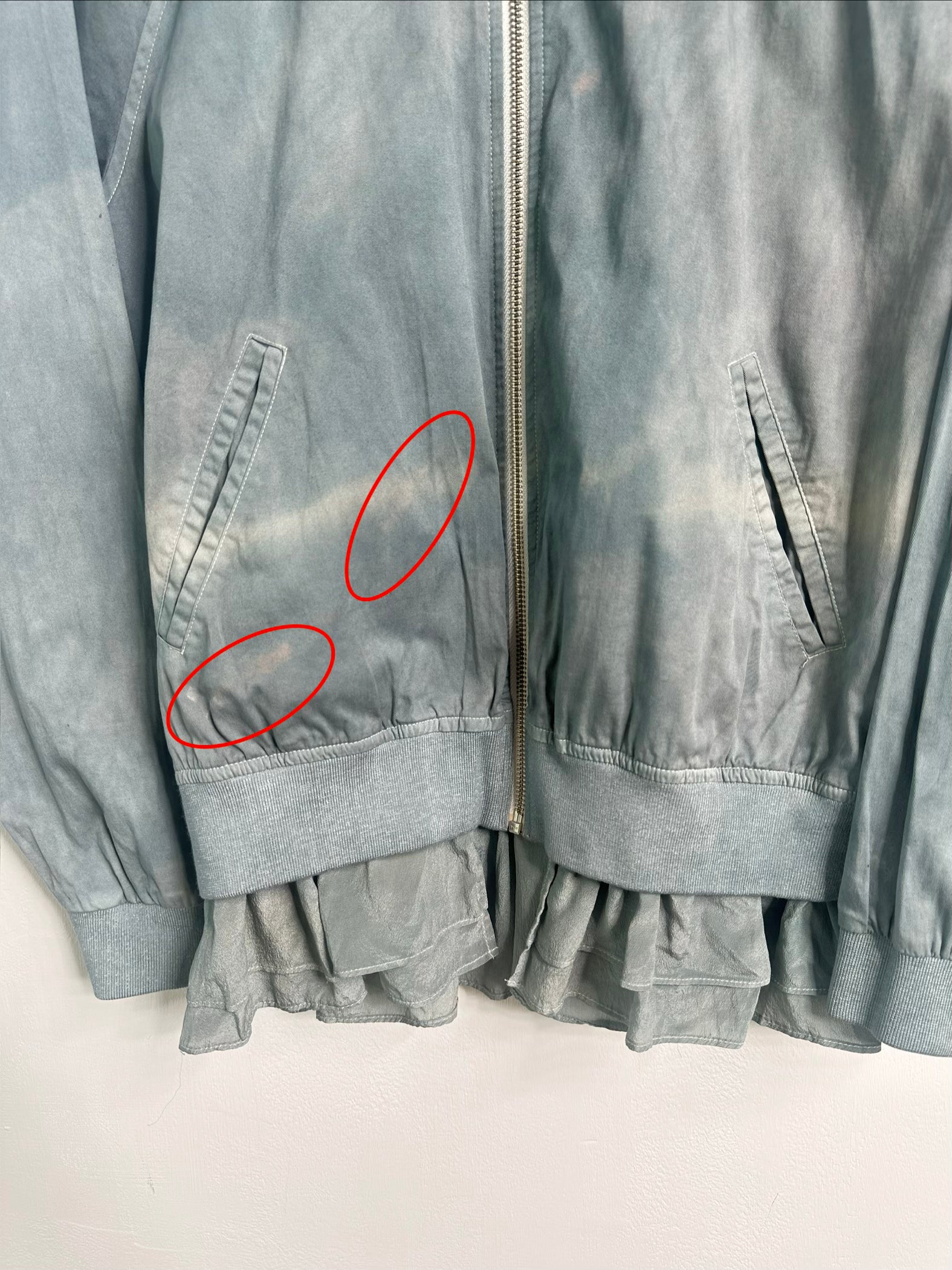 YOHJI YAMAMOTO Y'S - 1990s DYED BOMBER JACKET WITH SILK HEM AND BACK DETAIL