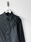 YOHJI YAMAMOTO Y'S - F/W 2016 SHIRT WITH RUFFLED YOKE OVER ONE SHOULDER AND BACK