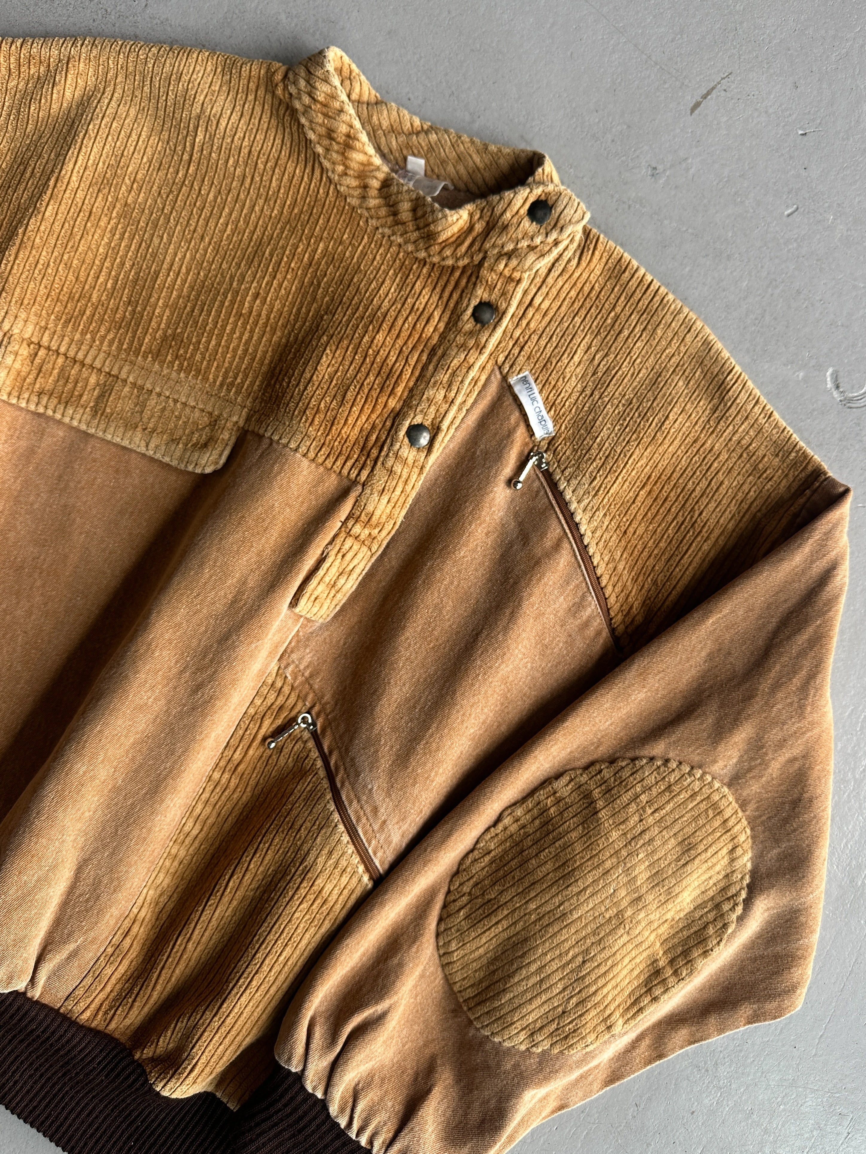 FRENCH LABEL 1990s BOXY FIT JUMPER WITH CORDUROY DETAILS