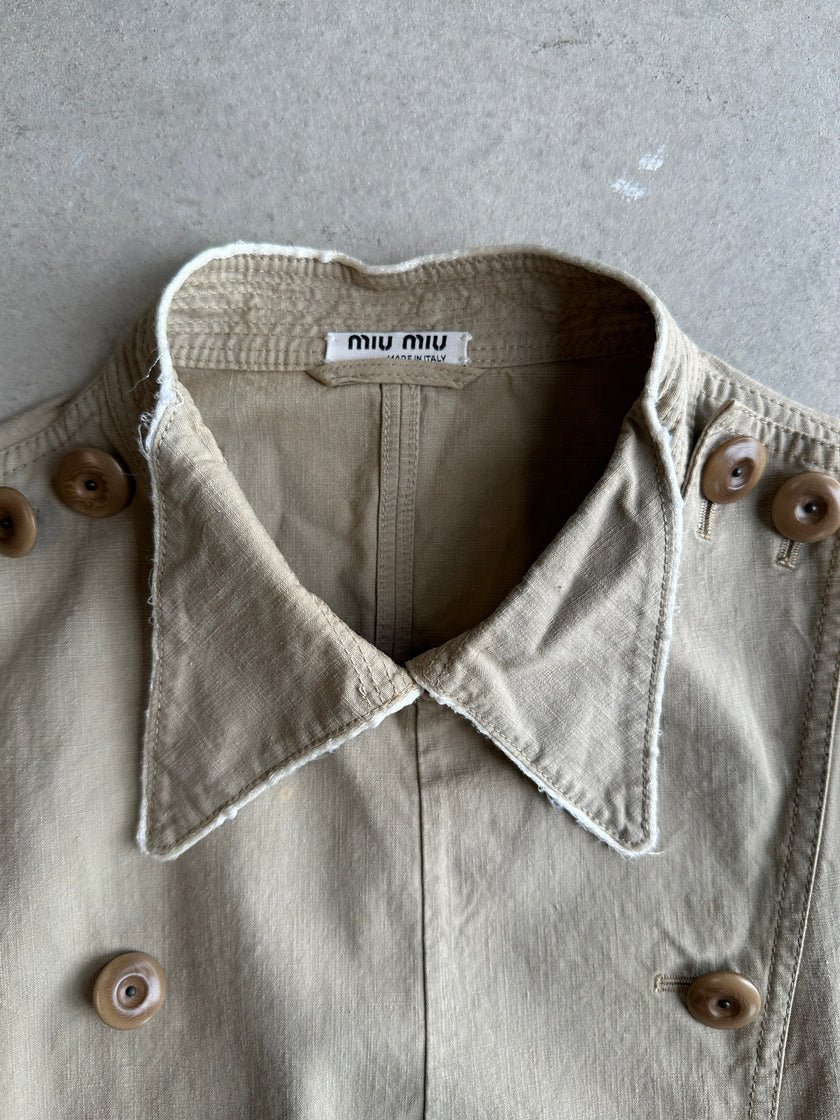 MIU MIU -2003 CROP FIT DOUBLE BREASTED LIGHT JACKET