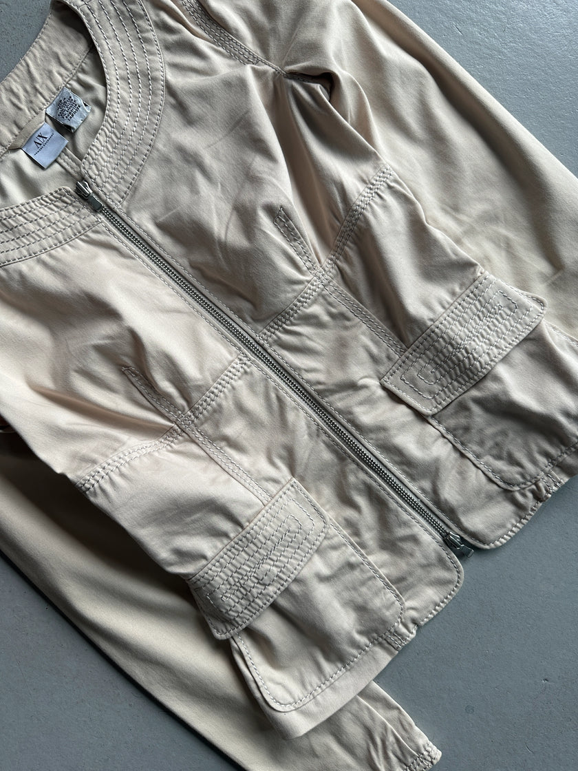 ARMANI EXCHANGE - 1990s TWO WAY ZIP LIGHT JACKET