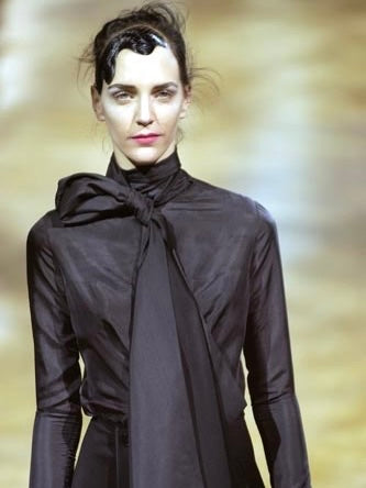 YOHJI YAMAMOTO - S/S 2003 OVERSIZED BOW NECK SILK BLOUSE