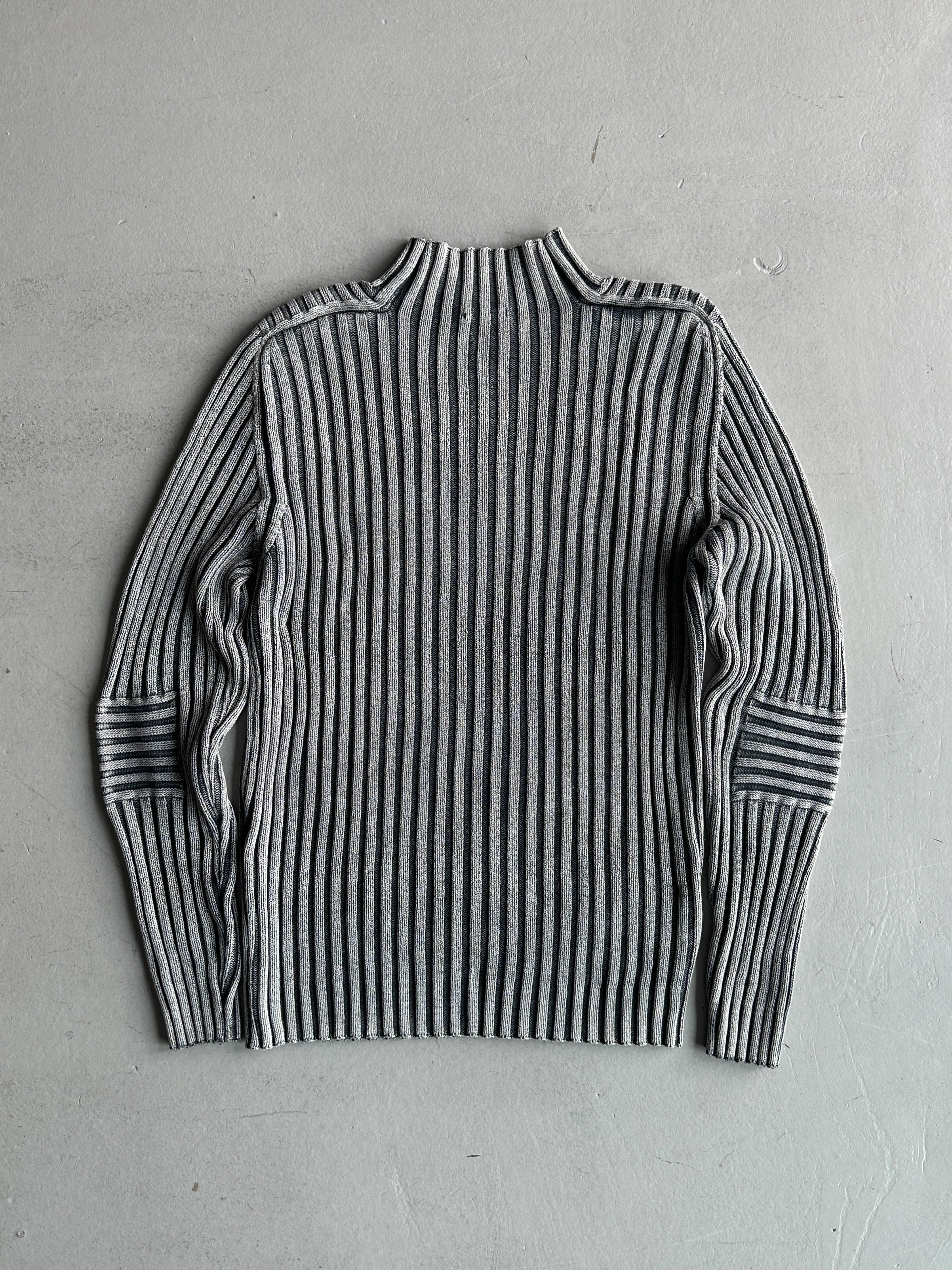 DANIELE ALESSANDRINI - 1990s MOCK NECK RIBBED JUMPER
