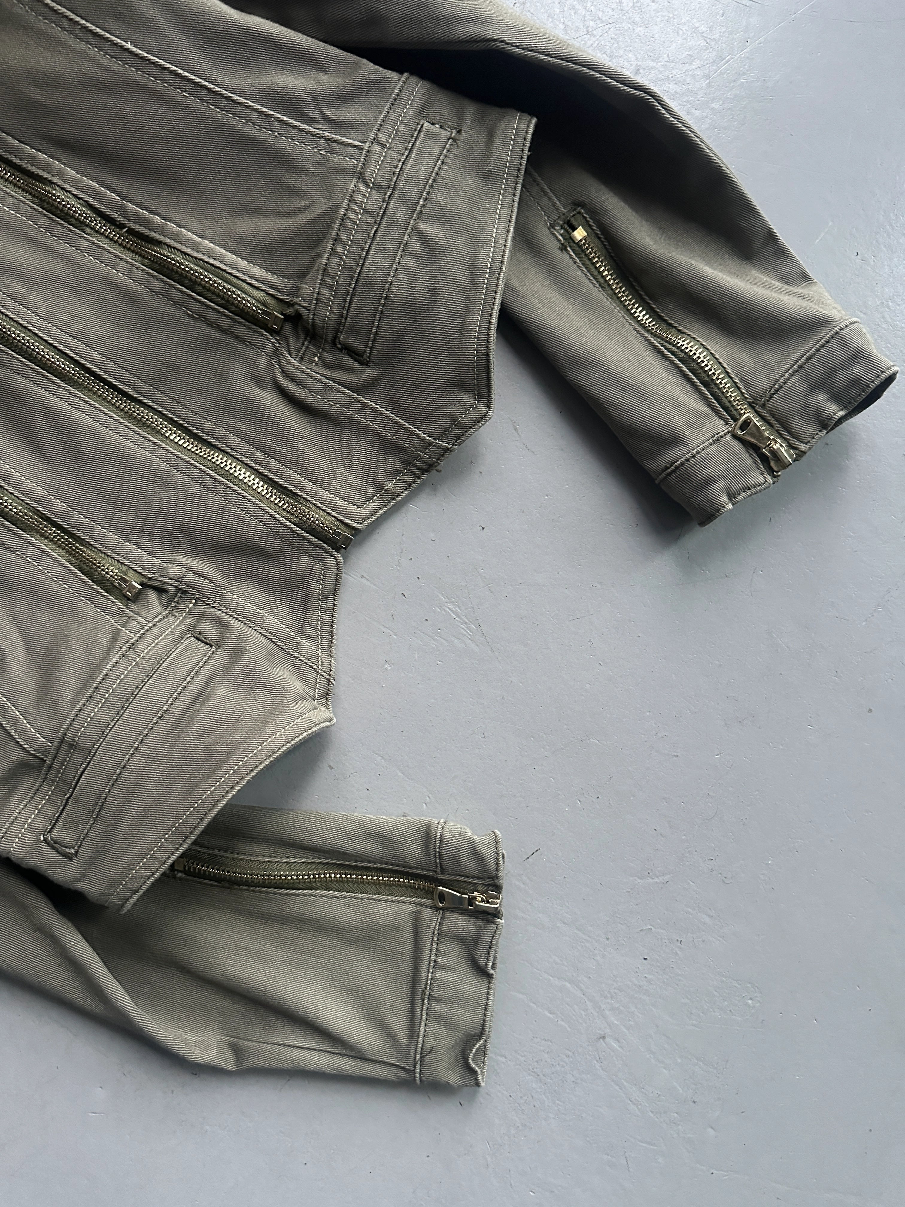 1990s TRIPLE ZIP FRONT CROP FIT JACKET
