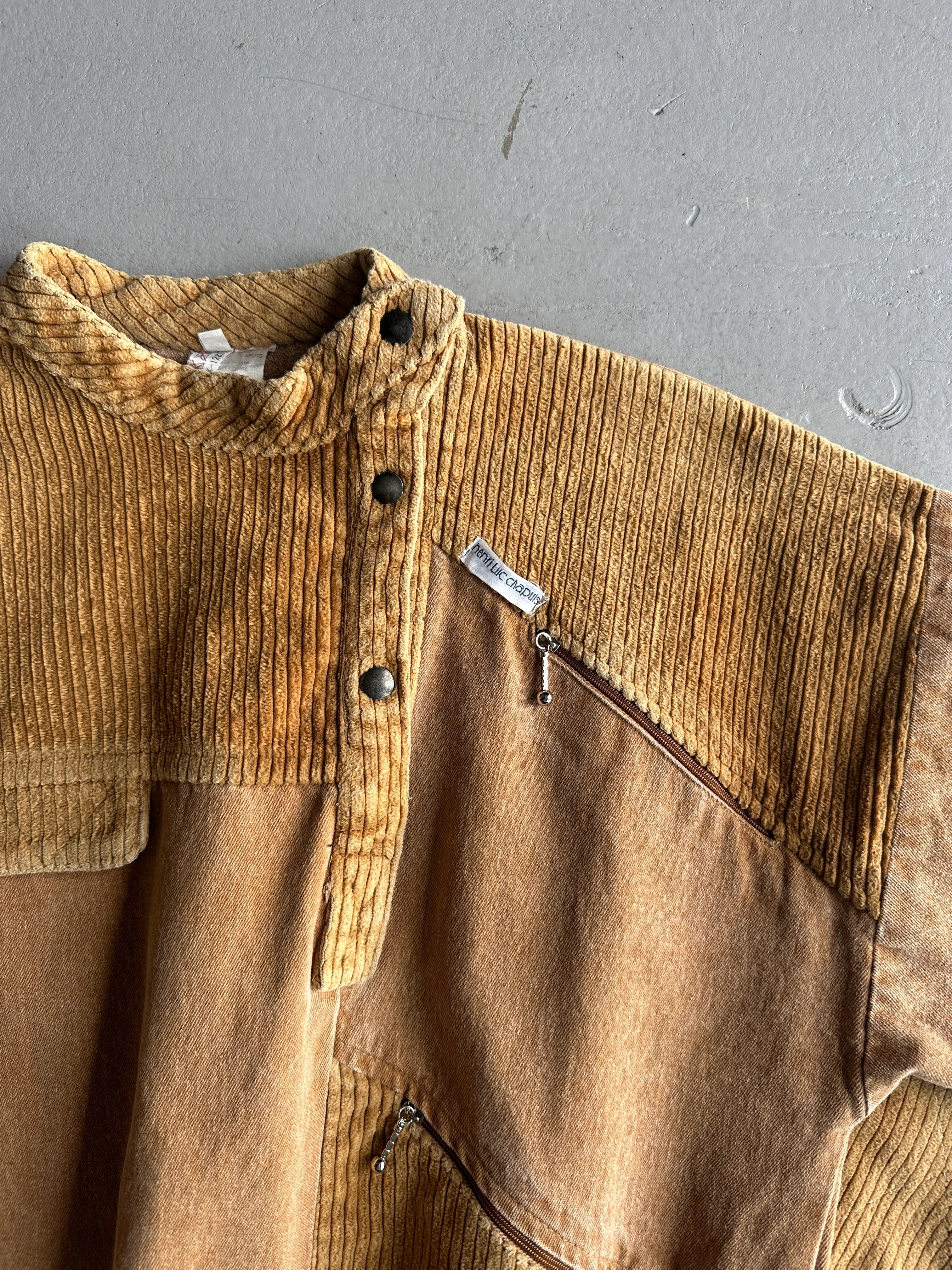 FRENCH LABEL 1990s BOXY FIT JUMPER WITH CORDUROY DETAILS