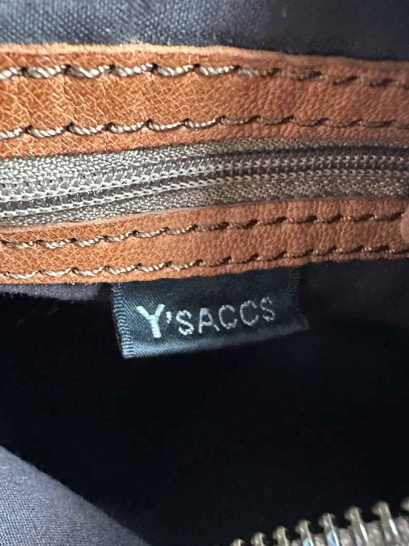 YOHJI YAMAMOTO Y'SACCS - 1990s SHOULDER BAG WITH OVERSIZED LEATHER POCKET