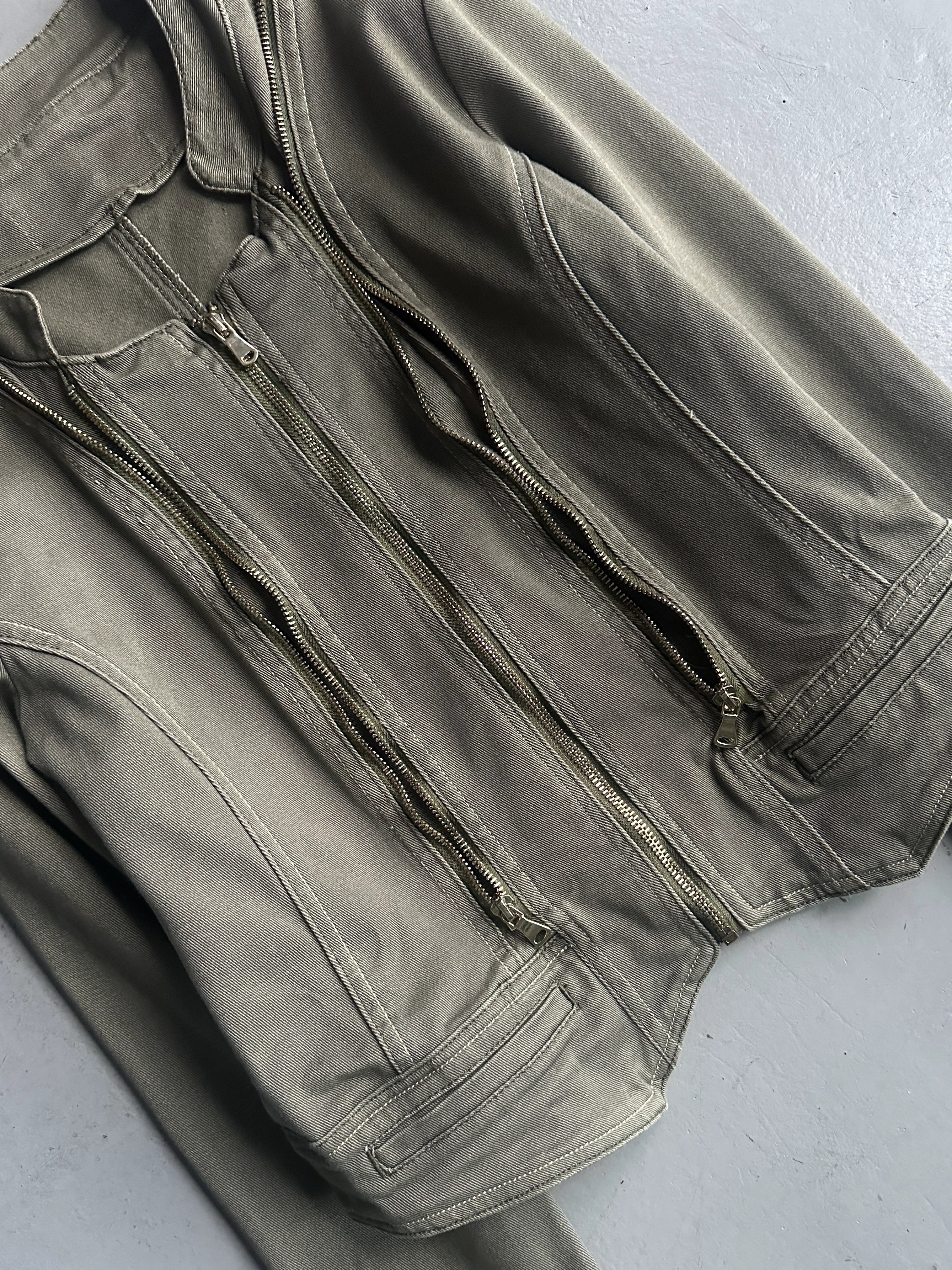 1990s TRIPLE ZIP FRONT CROP FIT JACKET