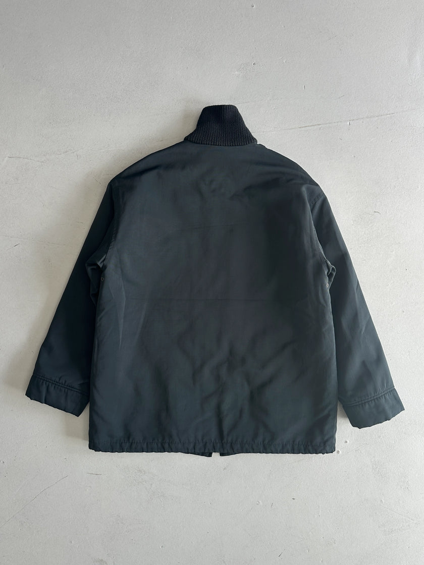 GIORGIO ARMANI - 1990s RIBBED HIGH NECK TWO WAY ZIP JACKET