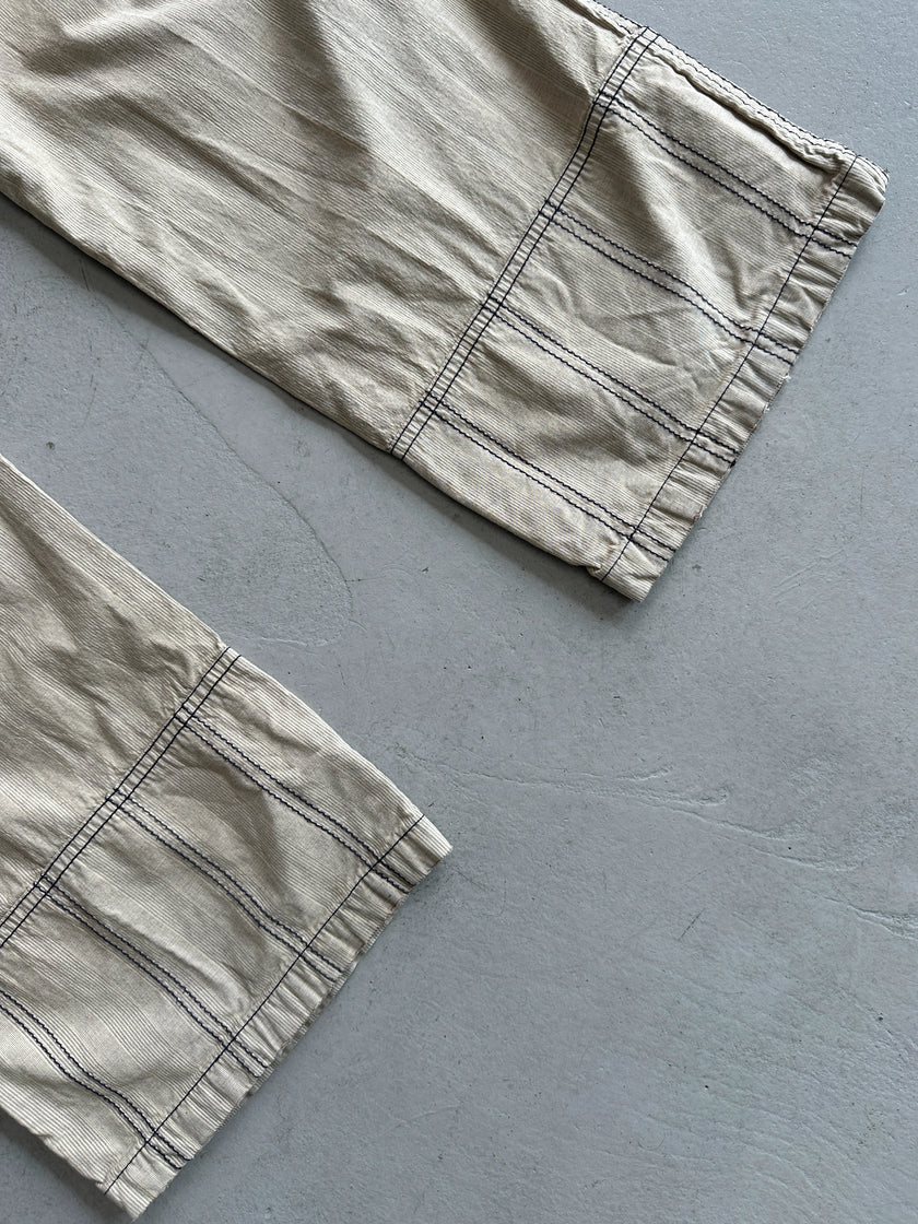 ARMANI JEANS - 1990s CONTRAST STITCHING REGULAR FIT TROUSERS