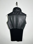 DOLCE & GABBANA - S/S 2003 2 IN 1 LEATHER JACKET WITH PANELED WAIST AND ZIP OFF SLEEVE