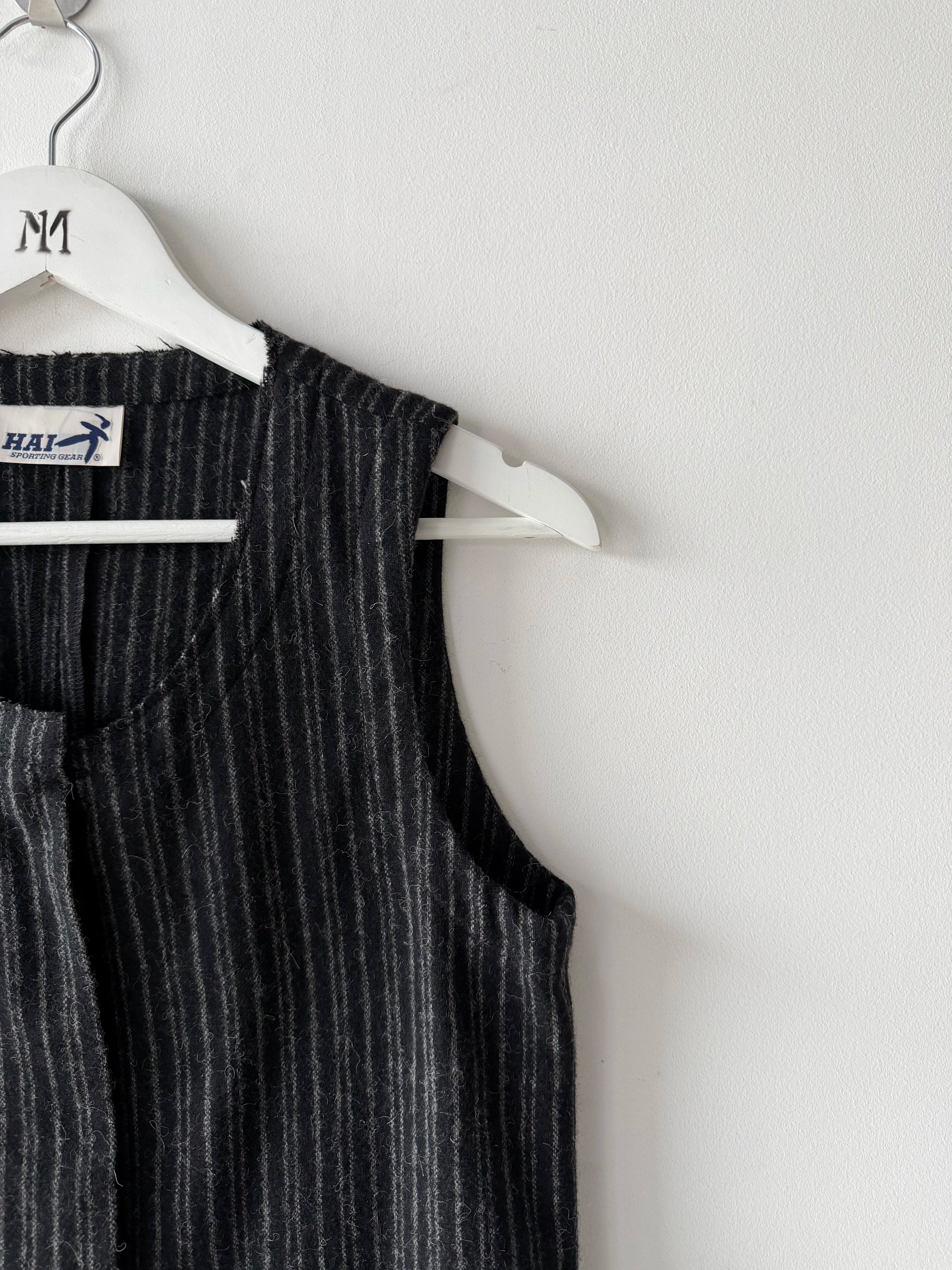 ISSEY MIYAKE HAI - 1980s PINSTRIPED VEST TOP